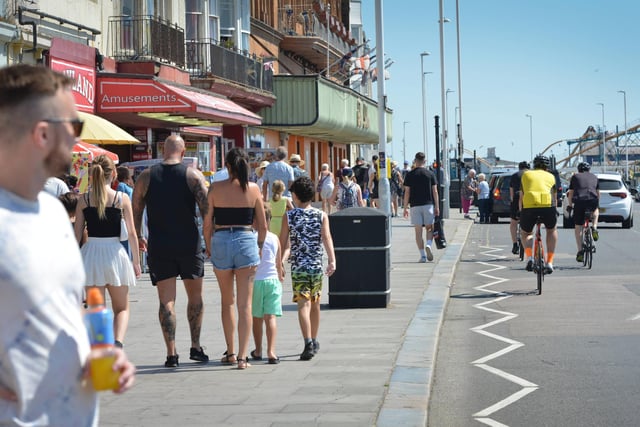 Hastings seafront pictured during the heatwave on Saturday, August 13