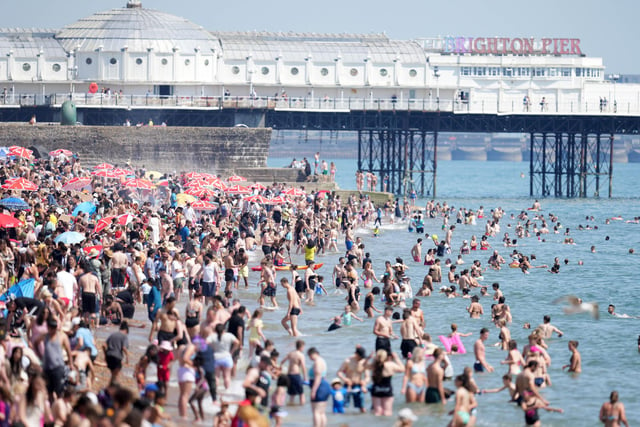 Brighton beach was packed on Saturday, June 10