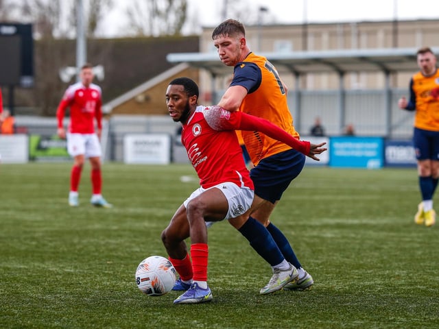 Action from Eastbourne Borough's 5-1 win at Slough Town in the National League South