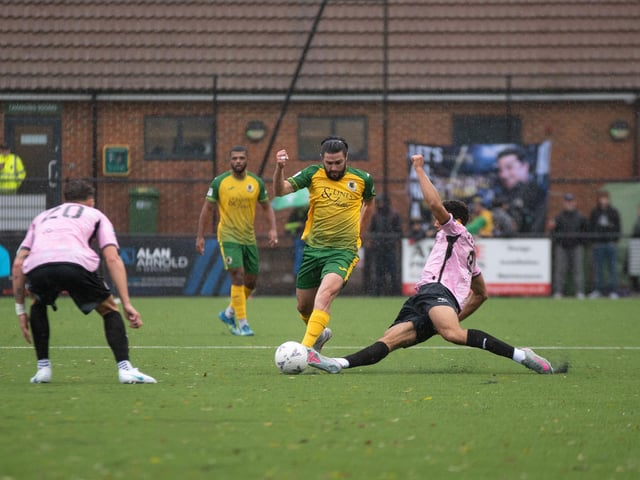 Horsham FC edged out Walton & Hersham 1-0 on a wet and windy afternoon at the Fusion Aviation Community Stadium