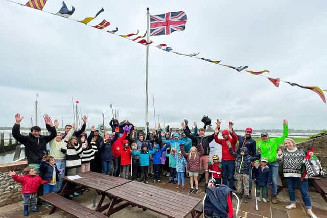 Litter Pickers at Bosham Sailing Club taking part in the Right Royal Clean-Up