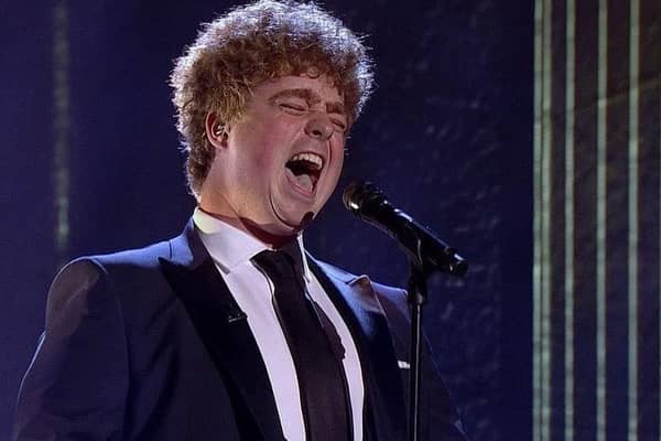 Tom Ball singing in the final of Britain's Got Talent on ITV