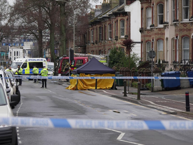 Police officers, the fire service and a forensic blackout tent were spotted at incident in Brighton on Sunday, March 10