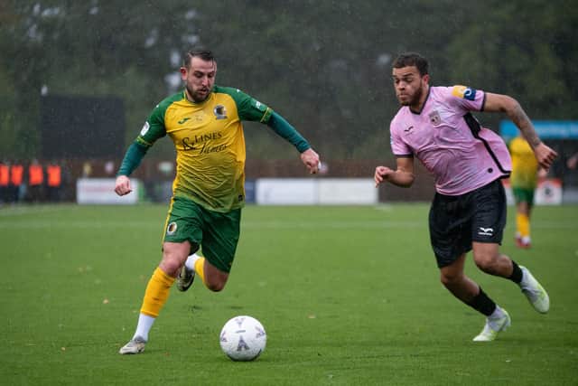 Reece Myles-Meekums made his 150th appearance for Horsham in the win over Walton & Hersham