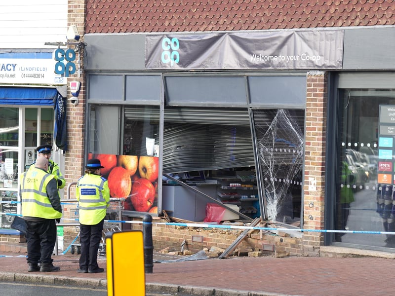 The damaged front of the Co-op in Lindfield. Photo: Eddie Mitchell