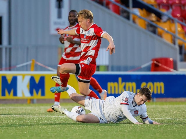 Action from Eastbourne Borough's 0-0 draw at Truro City