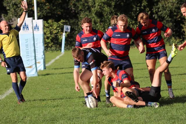 A try for Joel Andrews in Chichester's win over Witney | Picture: Alison Tanner
