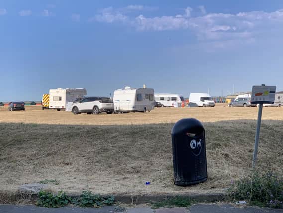 A small number of caravans and cars were seen at Old Bathing Pool site this morning (July 18).