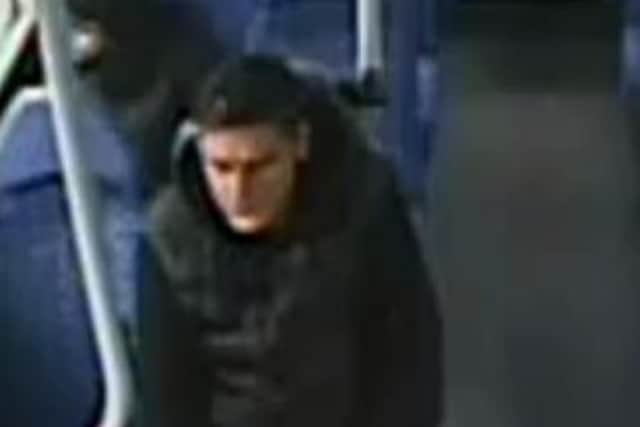 Sussex Police are looking to identify this man after a bus driver was threatened and abused in Crawley. Picture courtesy of Sussex Police