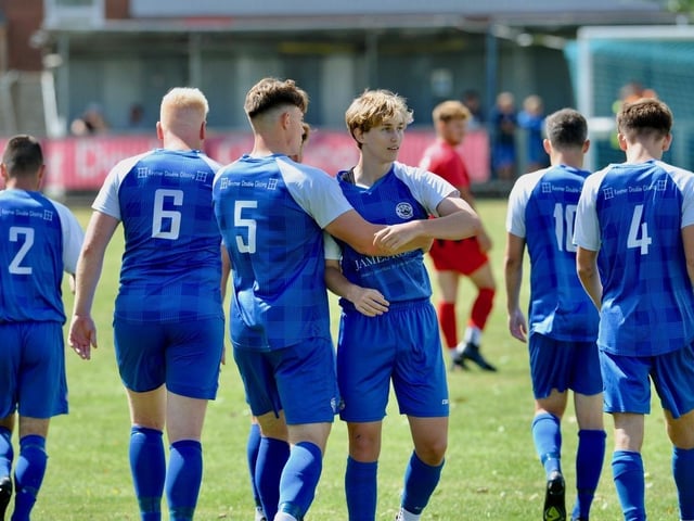 Action from a pre-season friendly between Shoreham and Worthing United at Middle Road