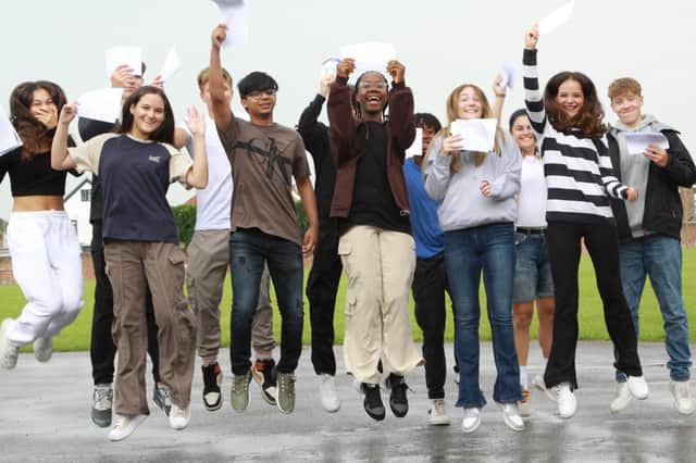 Worthing High School students celebrating their GCSE results