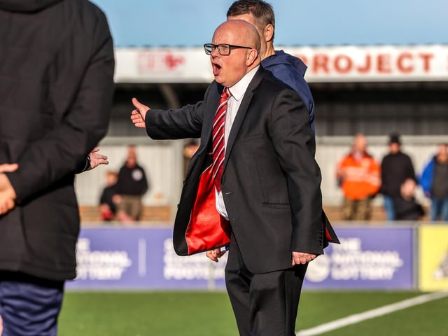 Action from Eastbourne Borough's 2-0 Ntional League South win against Slough Town at Priory Lane