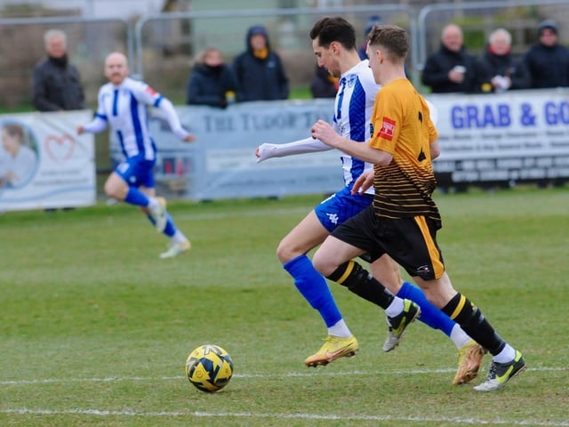 Action from Littlehampton Town's 3-2 Isthmian League win over Haywards Heath Town at The Sportsfield