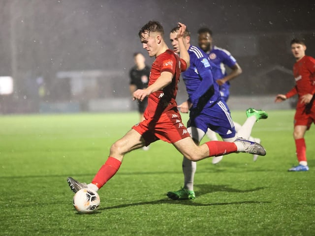Action from Worthing FC's 3-2 win at home to Welling in the National League South
