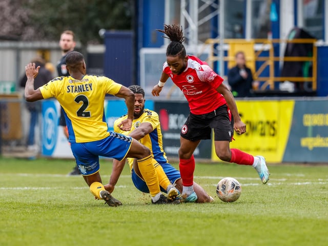 Eastbourne Borough recovered from 2-1 down at half-time to win 3-2 at St Albans City. Picture by Lydia Redman