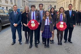 Worthing High School students in London for Armistice Day 2023.