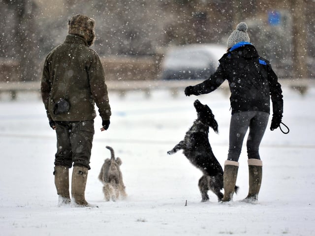 Fun in the snow in St John's park, Burgess Hill, on February 27, 2018