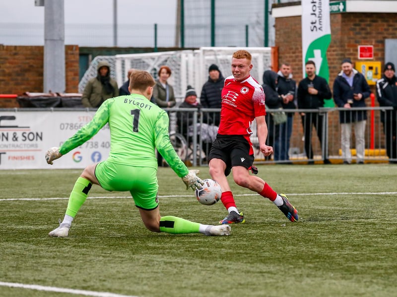 Action from Eastbourne Borough v Taunton Town at Priory Lane in National League South