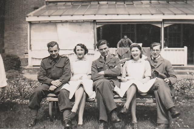 Joan Moody with friends in the Second World War, when she was nursing at St Richard's Hospital in Chichester