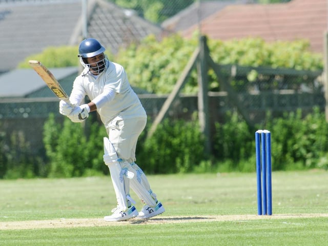 Action from Goring CC v Pagham CC in Division 3 West of the Sussex Cricket League