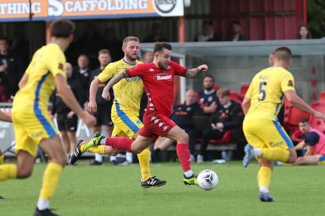 Action from Worthing FC's 1-1 draw with Taunton Town in National League South