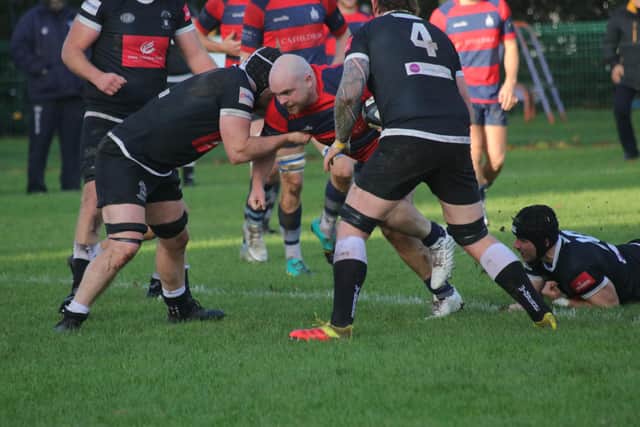 Richard Ives charging forward in Chichester RFC's 23-23 draw with Wimborne | Picture: Alison Tanner