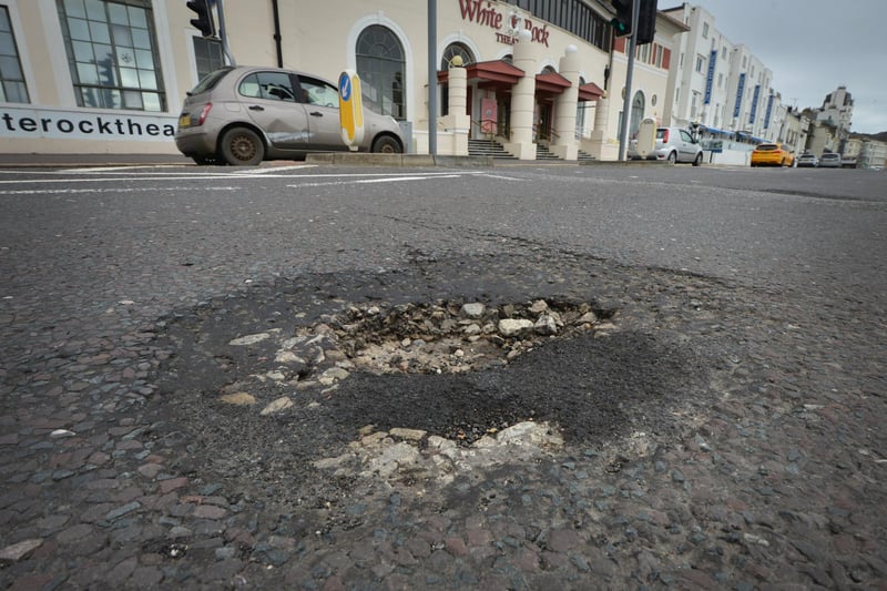 A pothole in St Leonards: