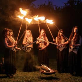 A torchlit procession will lead audiences to St Mary’s Church in Horsham, for a concert celebrating the Mediaeval Baebes’ 30th anniversary. Photo: Rob Kelly