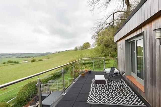 First floor terrace overlooking the garden and valley