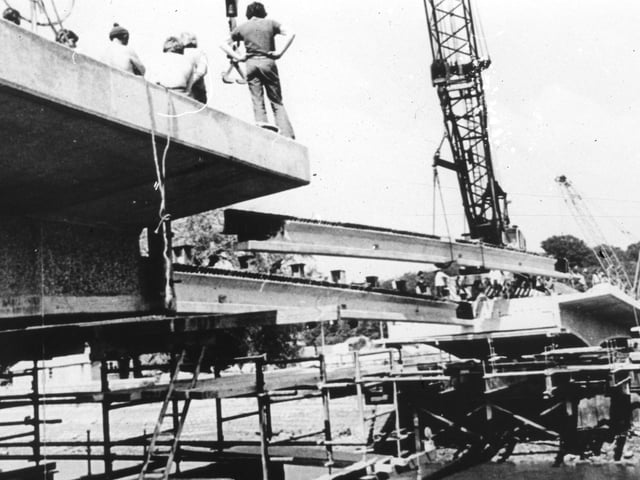 The Temporary Relief Road being built in 1972