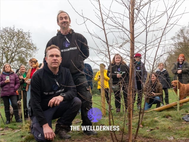 Planting the Queen’s Green Canopy Tree of Trees and 145 trees provided by South Downs National Park at Wild Heart Hill campsite in Findon on Saturday, November 26, 2022.