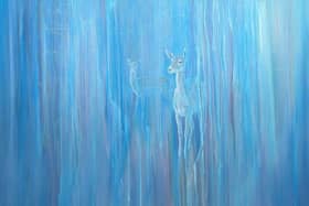 Out of the Blue, oil on canvas by Gill Bustamante.