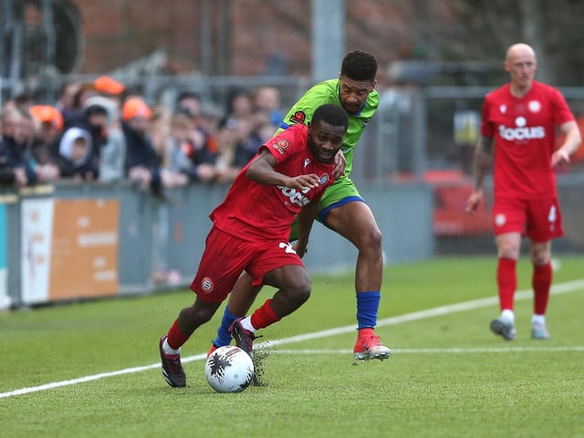 Action from Worthing v Braintree in National League South