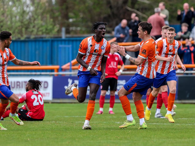 Action from Eastbourne Borough's defeat at Braintree in the National Lague South
