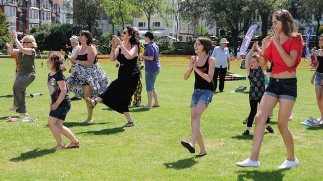 Egerton Park, Bexhill. Edgy Fest.26.05.12.Picture by: TONY COOMBES PHOTOGRAPHYZumba dancing at the festival
