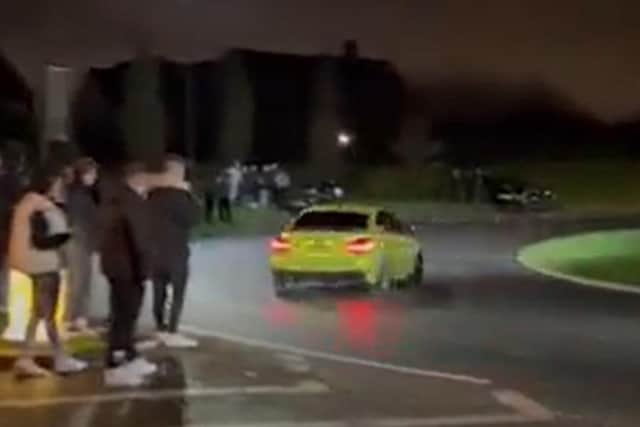 Sussex Police have released ‘shocking’ footage of a driver attempting a dangerous manoeuvre around a roundabout in a village between Horsham and Crawley. Picture courtesy of Sussex Police
