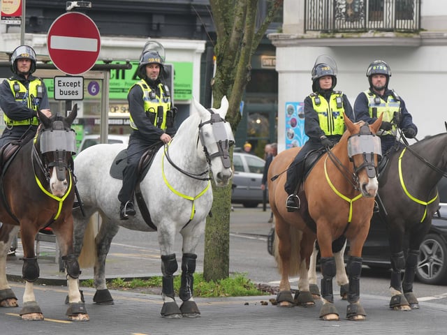 Brighton is swarming with police officers ahead of a Premier League match between Albion and Crystal Palace
