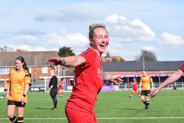 Celebrations during Worthing's win over Cambridge United | Picture: OneRebelsView