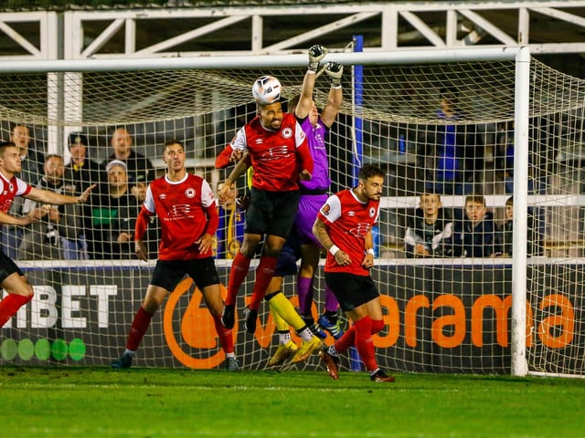 Action from Eastbourne Borough's draw at Farnborough