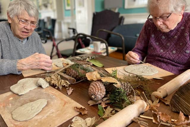 Westergate residents at work on their art projects