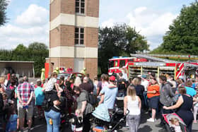 Crowds at Burgess Hill Fire Station's open morning on Wednesday, August 31, 2022. Photo: Eddie Mitchell