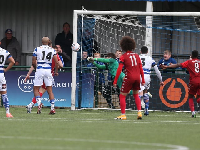 Action from Worthing FC's defeat at Oxford City in National League South