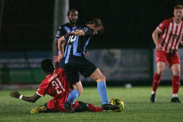 Crowborough take the battle to the hosts | Picture by Max Spanner
