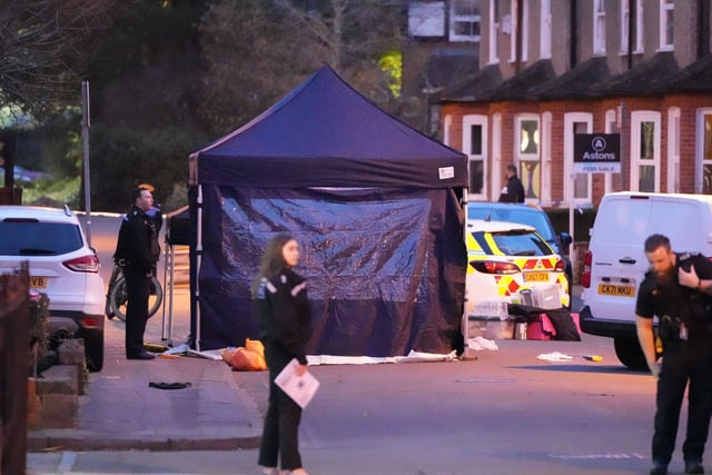 Forensics have set up a tent in East Park, Crawley after reports of a serious incident