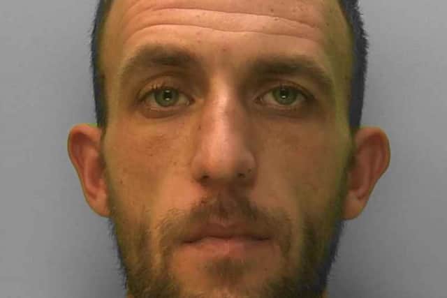 Roland Dine, 27 – of no fixed address - has been jailed for 28-months after drug dealing in Brighton and Hove. Photo: Sussex Police