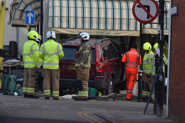 Emergency services have been called to Seaford after a crash reportedly crashed into a café.