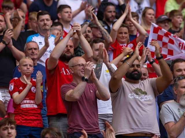 Crawley Town fans flocked to Wembley in their thousands to roar the boys on to glory.
