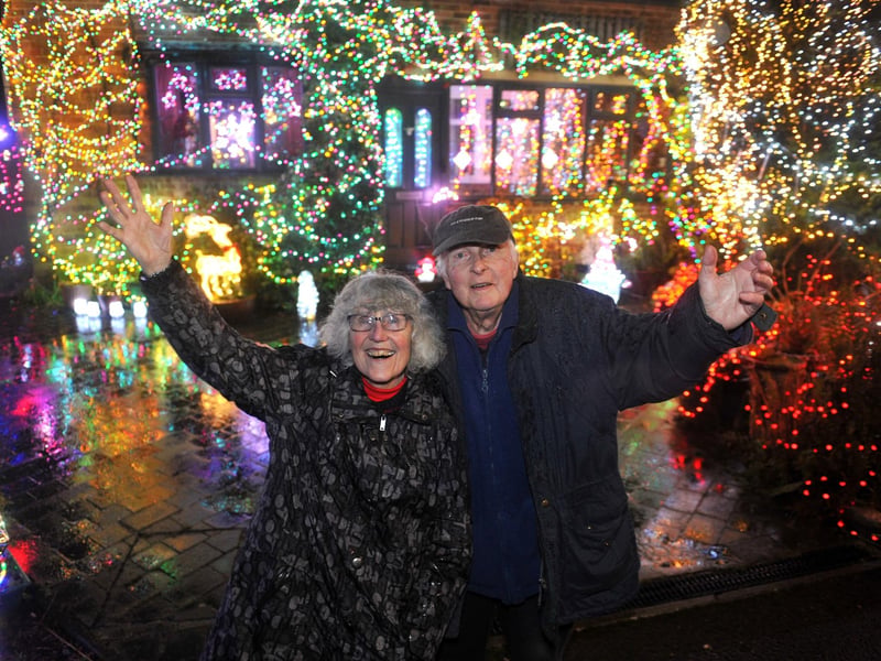 Sue and John Price have decorated their house with Christmas lights again this year