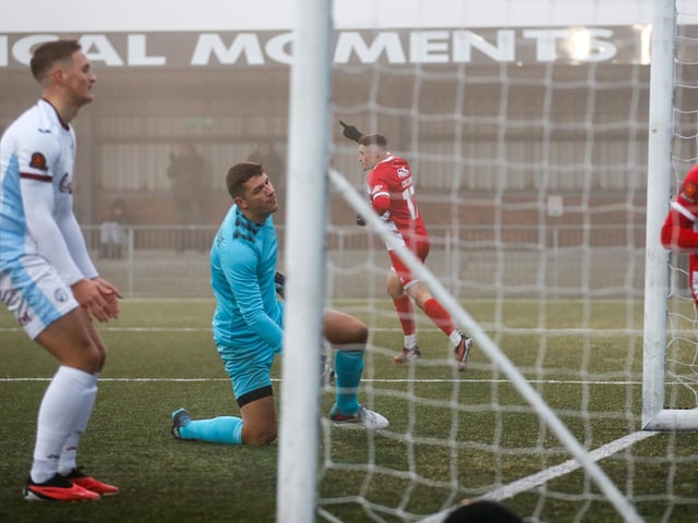 Eastbourne Borough take on Taunton Town in the fog - before the match was abandoned