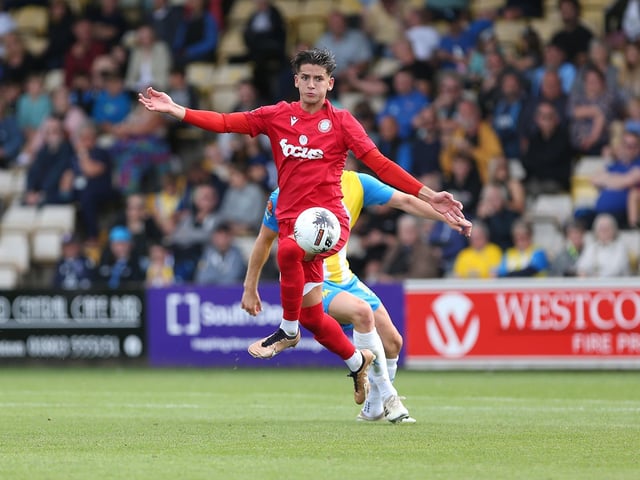 Action from Worthing's 3-0 win at Torquay United which put them top of National League South